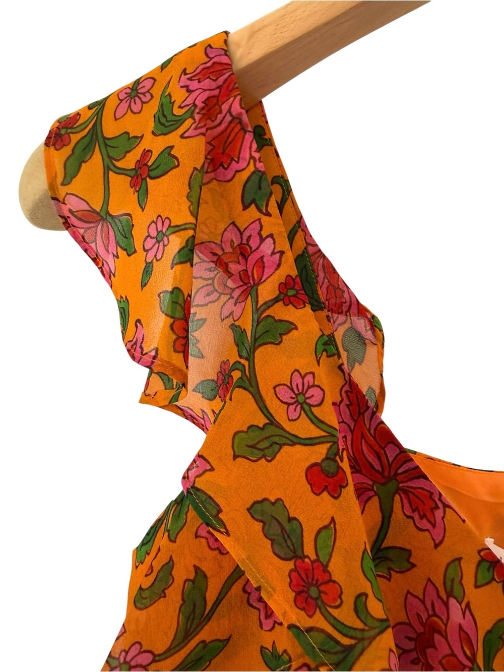 Veronica Beard Randa Top Silk Ruffle Peplum Floral Size 0 NWT - Picture 4 of 14